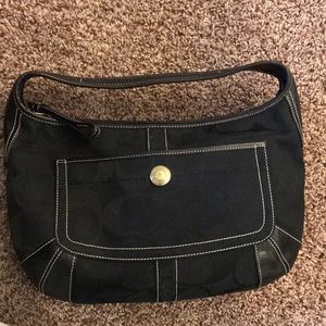 Coach Black Jacquard hobo bag excellent condition